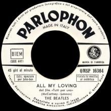 ITALY 1964 07 03 - QMSP 16364 - THANK YOU GIRL ⁄ ALL MY LOVING - LABEL A  - pic 1