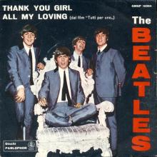 ITALY 1964 07 03 - QMSP 16364 - THANK YOU GIRL ⁄ ALL MY LOVING - A - SLEEVE - pic 1