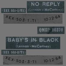 ITALY 1964 12 10 - QMSP 16370 - NO REPLY ⁄ BABY'S IN BLACK - A 2 - LABEL - pic 1