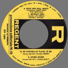 ITALY 1964 12 11 - 1965 - PROMO RECORD - REGENT - PROMOZIONE EDITORIALE N. 13 - ROCK AND ROLL MUSIC - pic 1