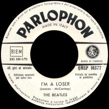 ITALY 1965 04 09 - QMSP 16377 - EIGHT DAYS A WEEK ⁄ I'M A LOSER - LABEL B - pic 2