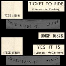 ITALY 1965 04 21 - QMSP 16378 - TICKET TO RIDE ⁄ YES IT IS - LABEL A - pic 3
