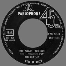 ITALY 1965 10 25 - QMSP 16384 - YESTERDAY ⁄ THE NIGHT BEFORE - B - LABELS - pic 12