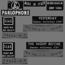 ITALY 1965 10 25 - QMSP 16384 - YESTERDAY ⁄ THE NIGHT BEFORE - B - LABELS - pic 13