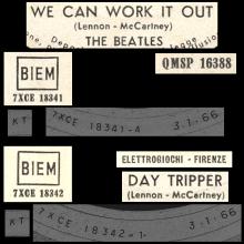 ITALY 1966 01 03 - QMSP 16388 - WE CAN WORK IT OUT ⁄ DAY TRIPPER - LABEL A 4 - ELETTROGIOCHI-FIRENZE - pic 3