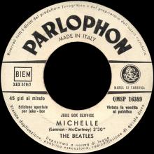 ITALY 1966 02 14 - QMSP 16389 - MICHELLE ⁄ RUN FOR YOUR LIFE - LABEL A 3 - JUKE BOX SERVICE - pic 1