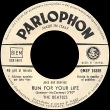 ITALY 1966 02 14 - QMSP 16389 - MICHELLE ⁄ RUN FOR YOUR LIFE - LABEL A 3 - JUKE BOX SERVICE - pic 2