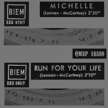 ITALY 1966 02 14 - QMSP 16389 - MICHELLE ⁄ RUN FOR YOUR LIFE - B - LABELS - pic 1