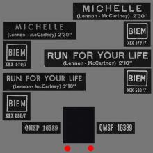 ITALY 1966 02 14 - QMSP 16389 - MICHELLE ⁄ RUN FOR YOUR LIFE - B - LABELS - pic 7
