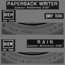 ITALY 1966 02 14 - QMSP 16394 - PAPERBACK WRITER ⁄ RAIN - B - LABELS - pic 1