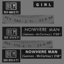 ITALY 1966 04 22 - QMSP 16398 - GIRL ⁄ NOWHERE MAN - B - LABELS - pic 1
