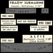 ITALY 1966 08 25 - PFC 7507 - YELLOW SUBMARINE ⁄ ALFIE ( CILLA BLACK ) - pic 1