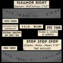 ITALY 1966 11 14 - PFC 7508 - B - ELEANOR RIGBY ⁄ STOP STOP STOP ( THE HOLLLIES ) - pic 5