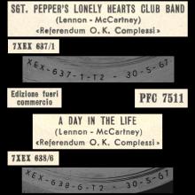 ITALY 1967 12 04 - CIAO 2001 - PFC 7511 - SGT PEPPER'S LONELY HEARTS CLUB BAND ⁄ A DAY IN THE LIFE  - pic 1