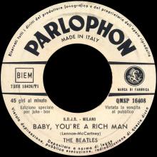 ITALY 1967 07 04 - QMSP 16406 - ALL YOU NEED IS LOVE ⁄BABY, YOU'RE A RICH MAN - LABEL A 2 - S.D.J.B.  - pic 1