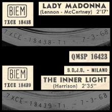 ITALY 1968 03 07 - QMSP 16423 - LADY MADONNA ⁄ THE INNER LIGHT - LABEL A - S.D.J.B. - MILANO - pic 3