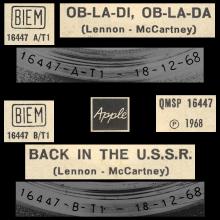 ITALY 1968 12 18 - QMSP 16447 - OB-LA-DI, OB-LA-DA ⁄ BACK IN THE U.S.S.R. - LABEL A - pic 1