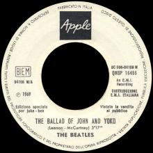 ITALY 1969 05 29 - QMSP 16456 ⁄ 3C 006-04108 M - THE BALLAD OF JOHN AND YOKO ⁄ OLD BROWN SHOE - LABEL A - pic 1