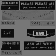 ITALY 1970 05 00 - 1963 11 12 - 3C 006-04451 M - PLEASE PLEASE ME ⁄ ASK ME WHY - FLASH BACK 19 - B - LABEL - pic 1