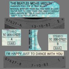 ITALY 1982 10 13 - 1982 10 07 - 3C 006-07627 - MOVIE MEDLEY ⁄ I'M HAPPY JUST TO DANCE WITH YOU - B - RECORDS - pic 2