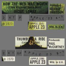 JACKIE LOMAX - 1970 02 06 HOW THE WEB WAS WOVAN ⁄ THUMBING A RIDE -UK - APPLE 23 - pic 1