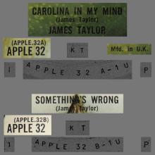 JAMES TAYLOR - CAROLINA IN MY MIND ⁄ SOMETHING'S WRONG - UK - APPLE 32 - pic 3