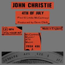 JOHN CHRISTIE - 4TH OF JULI - POLYDOR 2058 498 - pic 4