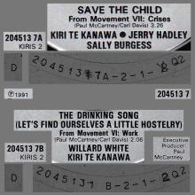 KIRI TE KANAWA - B - SAVE THE CHILD - THE DRINKING SONG - EMI KIRIS 2 - pic 4
