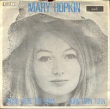 MARY HOPKIN - 1968 08 31 - THOSE WERE THE DAYS ⁄ TURN, TURN, TURN - APPLE 2 - DENMARK - BLUE SLEEVE  - pic 1