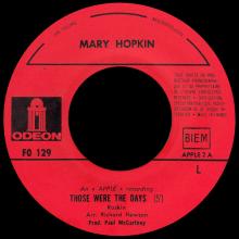 MARY HOPKIN - 1968 08 31 - THOSE WERE THE DAYS ⁄ TURN, TURN, TURN - FRANCE - APPLE 2 - ODEON - 1 - AN APPLE RECORDING - FO 129 - pic 3