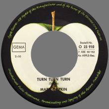 MARY HOPKIN - 1968 08 31 - THOSE WERE THE DAYS ⁄ TURN, TURN, TURN - GERMANY - 3 - AN JEMEN TAG - O 23 910 - GREEN APPLE  - pic 5