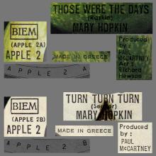 MARY HOPKIN - 1968 08 31 - THOSE WERE THE DAYS ⁄ TURN, TURN, TURN - GREECE - APPLE 2 - pic 4