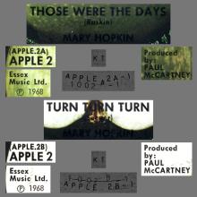 MARY HOPKIN - 1968 08 31 - THOSE WERE THE DAYS ⁄ TURN, TURN, TURN - UK - APPLE 2 - pic 1
