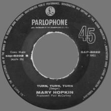 MARY HOPKIN - 1968 08 31 - THOSE WERE THE DAYS ⁄ TURN, TURN, TURN - YUGOSLAVIA - APPLE 2 - SAP-8222 - pic 5