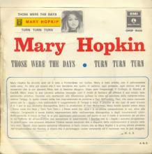 MARY HOPKIN - 1968 09 03 - THOSE WERE THE DAYS ⁄ TURN, TURN, TURN - ITALY - APPLE 2 - pic 1