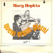 MARY HOPKIN - 1968 11 15 - THOSE WERE THE DAYS ⁄ TURN, TURN, TURN - ITALY - APPLE 2 - QUELLI ERANO GIORNI - pic 3