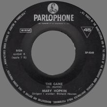 MARY HOPKIN - 1969 01 17 - LONTANO DAGLI OCCHI ⁄ THE GAME - APPLE 7 - SP-8248 - YUGOSLAVIA  - pic 5