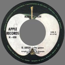 MARY HOPKIN - 1969 01 17 - LONTANO DAGLI OCCHI ⁄ THE GAME - APPLE 7 - SPAIN - LEOS DE MI ⁄ EL JUEGO - pic 5