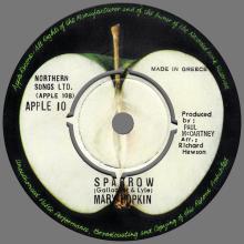 MARY HOPKIN - 1969 03 28 - GOODBYE ⁄ SPARROW - APPLE 10 - GREECE  - pic 5
