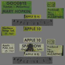 MARY HOPKIN - 1969 03 28 - GOODBYE ⁄ SPARROW - APPLE 10 - NORWAY - pic 1