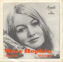 MARY HOPKIN - 1969 03 28 - GOODBYE ⁄ SPARROW - APPLE 10 - SWEDEN - ORANGE - pic 1