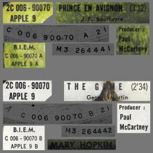 MARY HOPKIN - 1969 07 03 - PRINCE EN AVIGNON ⁄ THE GAME - APPLE 9 - 2C 006-90070 - FRANCE - pic 1