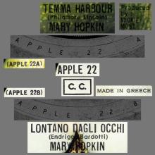 MARY HOPKIN - 1970 01 16 - TEMMA HARBOUR ⁄ LONTANO DAGLI OCCHI - APPLE 22 - GREECE - 2 - MULTICOLOR VINYL - pic 2