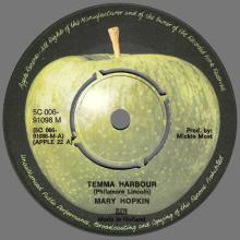 MARY HOPKIN - 1970 01 16 - TEMMA HARBOUR ⁄ LONTANO DAGLI OCCHI - APPLE 22 - HOLLAND - 5C 006-91098 M - pic 3
