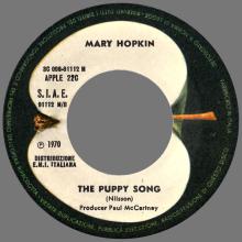 MARY HOPKIN - 1970 01 29 - TEMMA HARBOUR ⁄ THE PUPPY SONG - APPLE 22C - 3C 006-91112 M - ITALY - pic 5