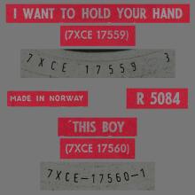 NO 1963 11 00 - I WANT TO HOLD YOUR HAND ⁄ THIS BOY - R 5084 - 1 - RED - DK 1606 - BRAEND MINE BREVE - pic 1