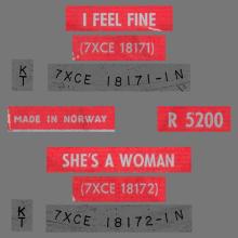 NO 1964 11 00 - I FEEL FINE ⁄ SHE'S A WOMAN - R 5200 - 1 - ORANGE - SS 350 - BABY LOVE - pic 1