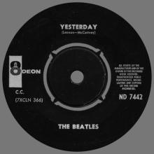 NO 1965 10 00 - ACT NATURALLY ⁄ YESTERDAY - ND 7442 - LABEL 6 - SLEEVE BLANK ON THE B-SIBE - pic 5