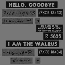 NO 1967 11 00 - HELLO, GOODBYE ⁄ I AM THE WALRUS - R 5655 -1 - LABEL 5 - GN 1792 - 9-TIMENS MASURKA - pic 1