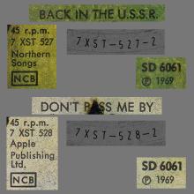 NO 1969 03 00 - BACK IN THE USSR ⁄ DON'T PASS ME BY - SD 6061 - 3 - LABEL 7 - SWEDISH SLEEVE - SOLID CENTER  - pic 1